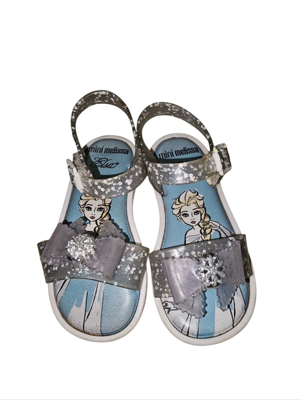Mini Melissa Silver Glitter Elsa Jelly Sandals